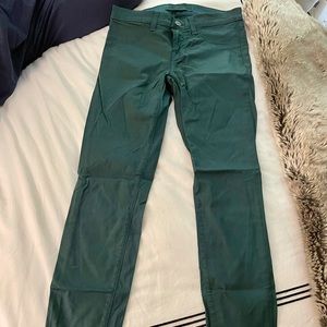 J Brand low-rise skinny leggings in Teal.